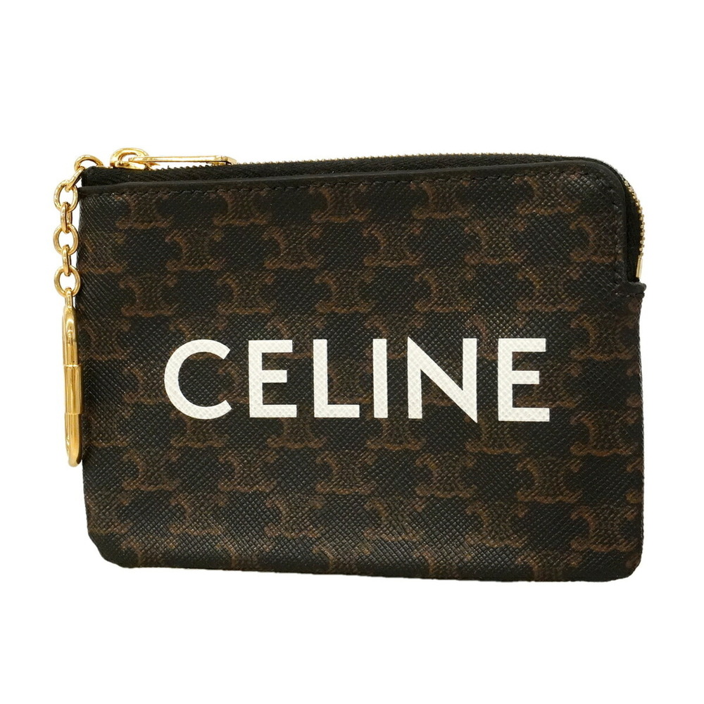 Celine Triomphe Wallet/Coin Case, Brown, Men's & Women's